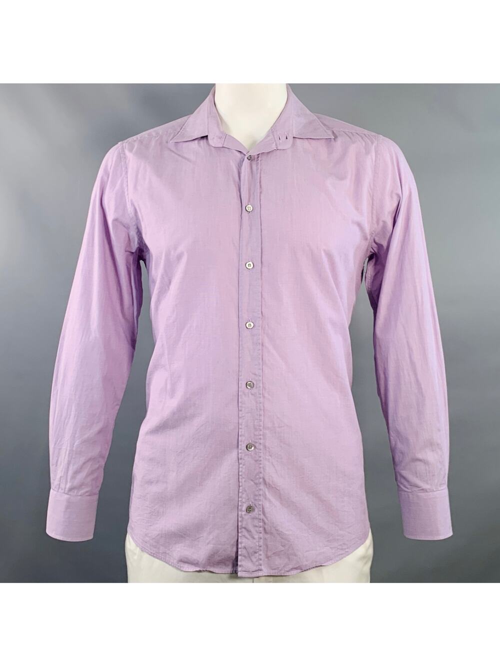 GUCCI Size L Purple Cotton Button Up Long Sleeve Shirt